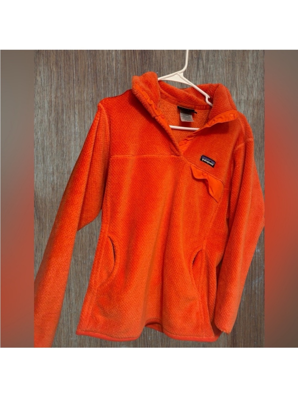 Patagonia ladies Bright Orange Fleece Snap Pullover
